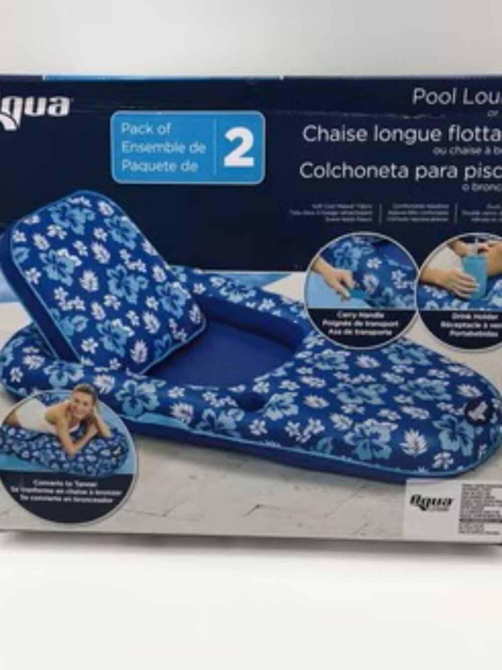 Aqua Luxury 2-In-1 Inflatable Pool Lounge